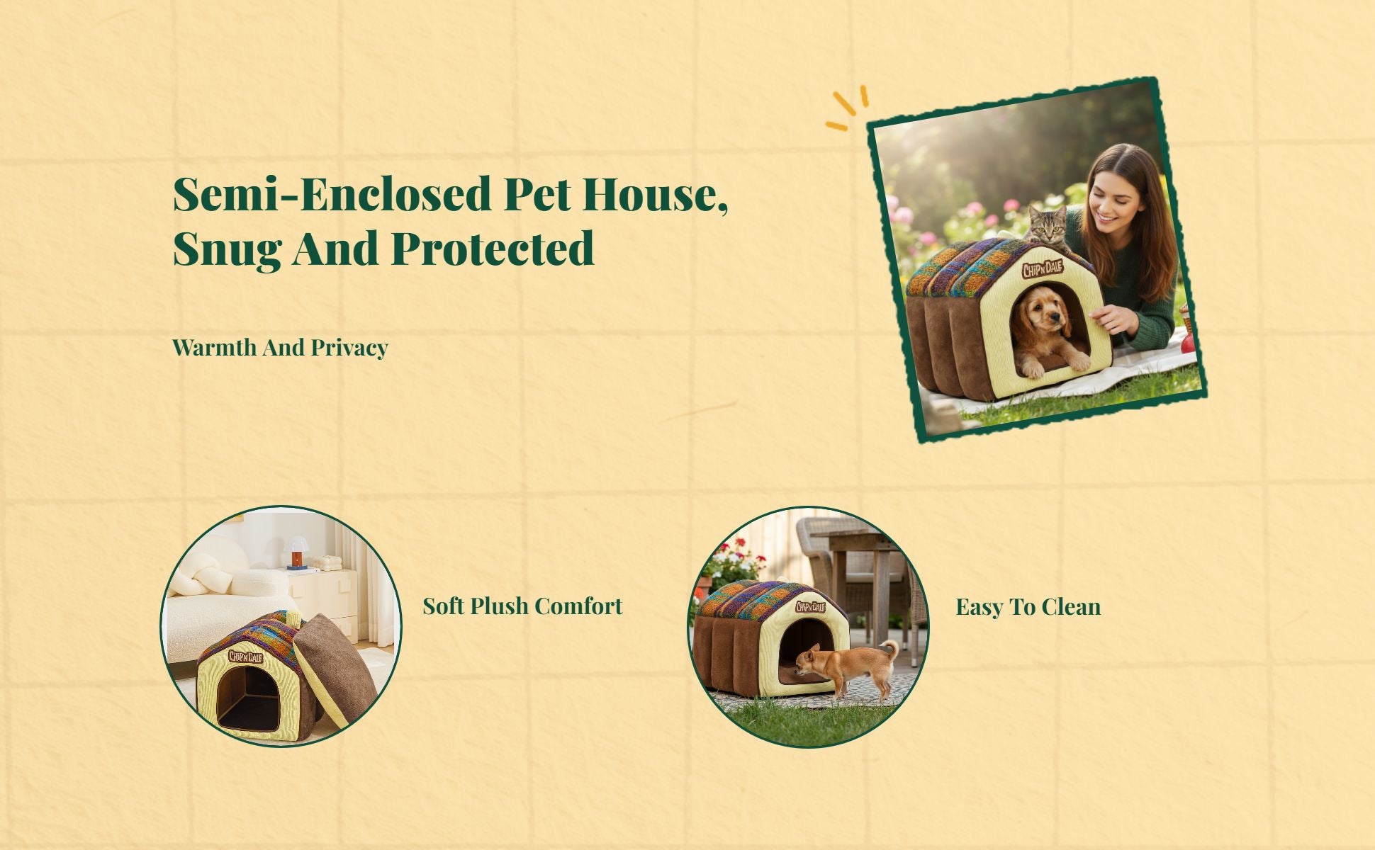 Insulated pet house with removable indoor bed