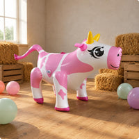 Inflatable Cow Horned Cartoon Cow Toy Easy to Inflate