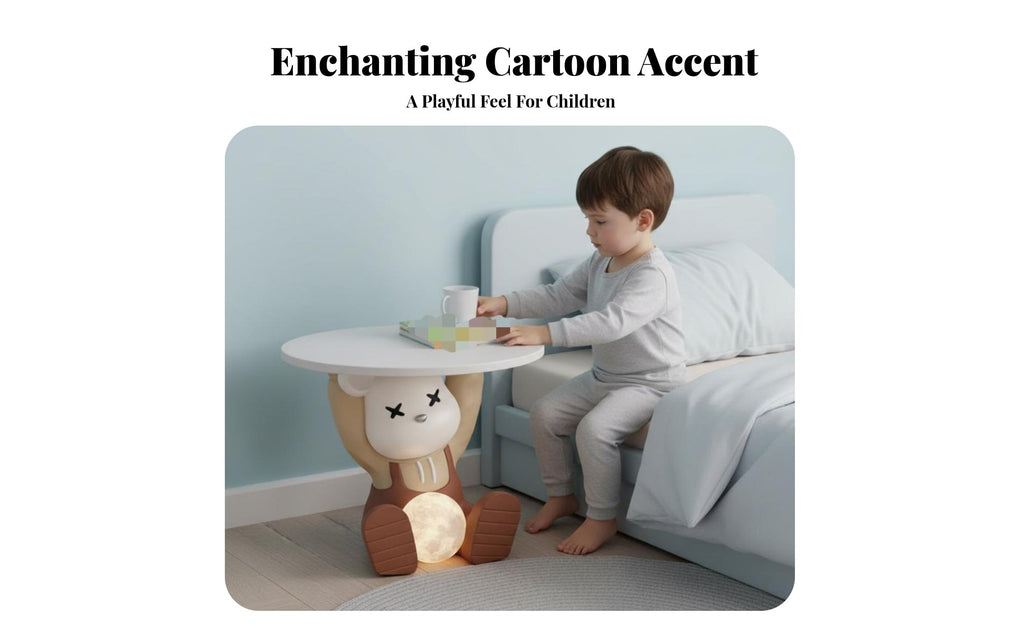 animalShaped Nightstand with Light Space-Saving Animal Sculpture light for Children