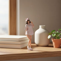 Detailed Girl Figurine Collectible 1:18Girl Figure Resin Material Mini People Figurines for Desk Display