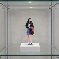 1/64 Scale Girl Figurine 3D Printed Plaid Skirt Girl Miniature Resin Material