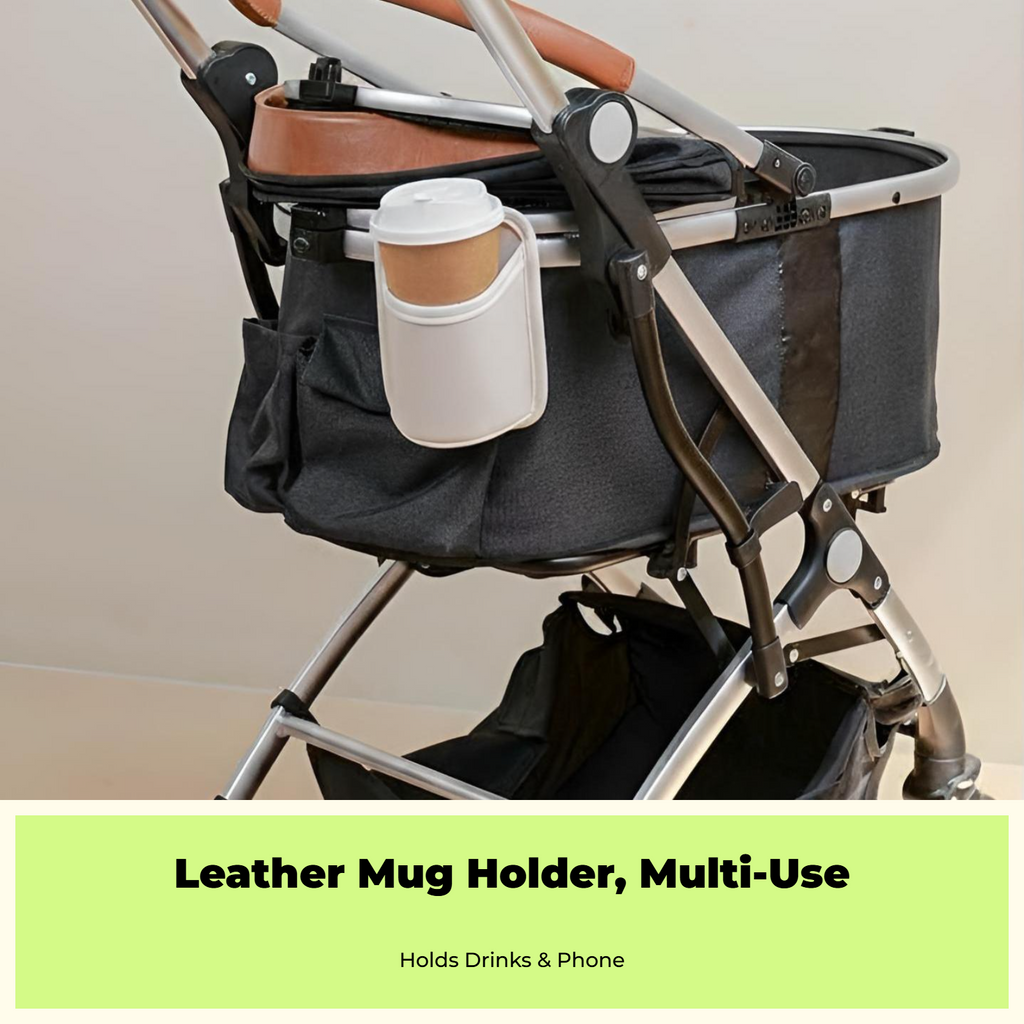 Stroller Beverage Holder, Universal Pet Stroller Accessory, 2-in-1 Phone Holder, non-slipSlip, Multi-Functional Organizer