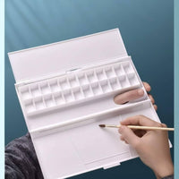 24-Slot Paint Tray Easy to Clean Folding Watercolor Box Sturdy for Painting