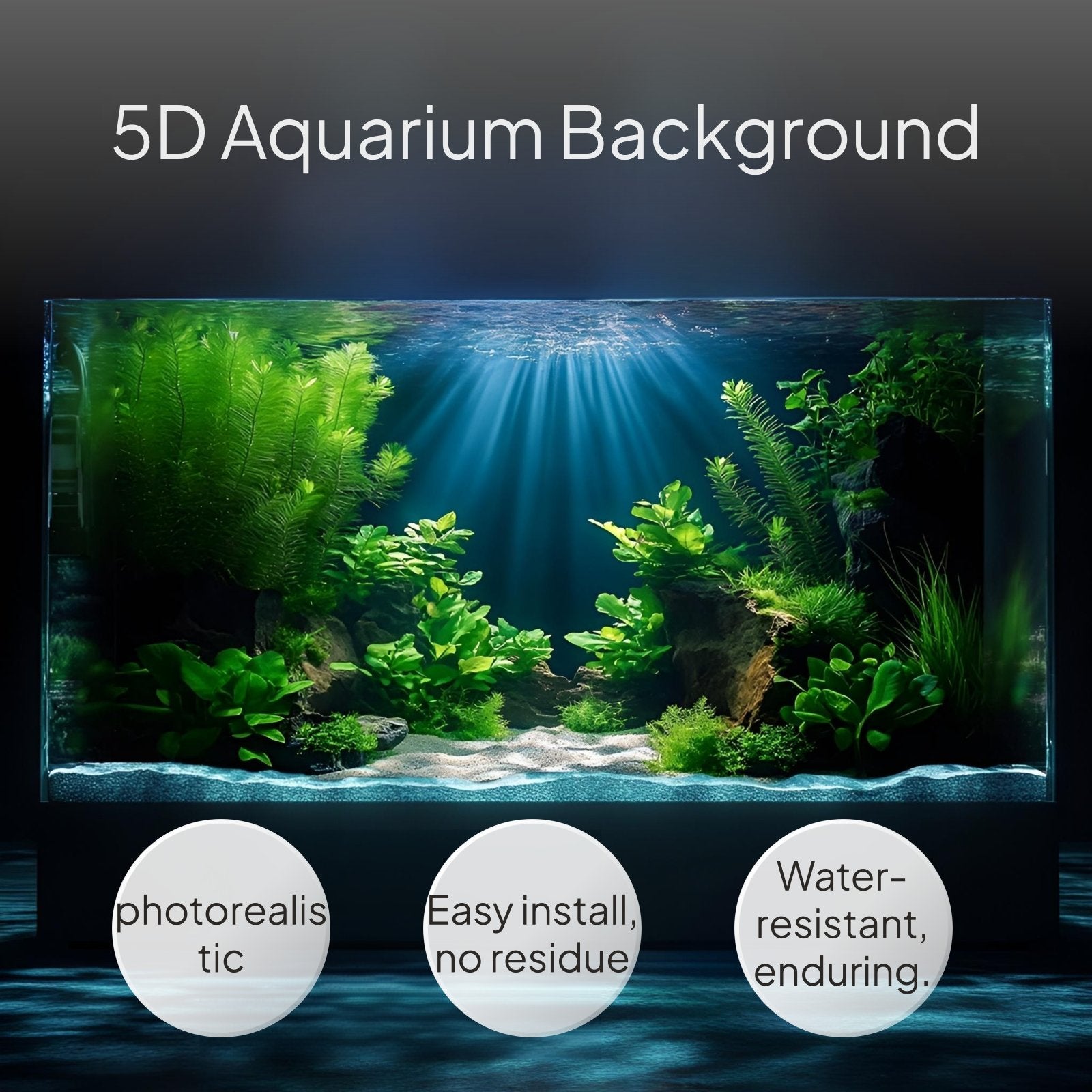 5D Waterproof Fish Tank Background Sticker