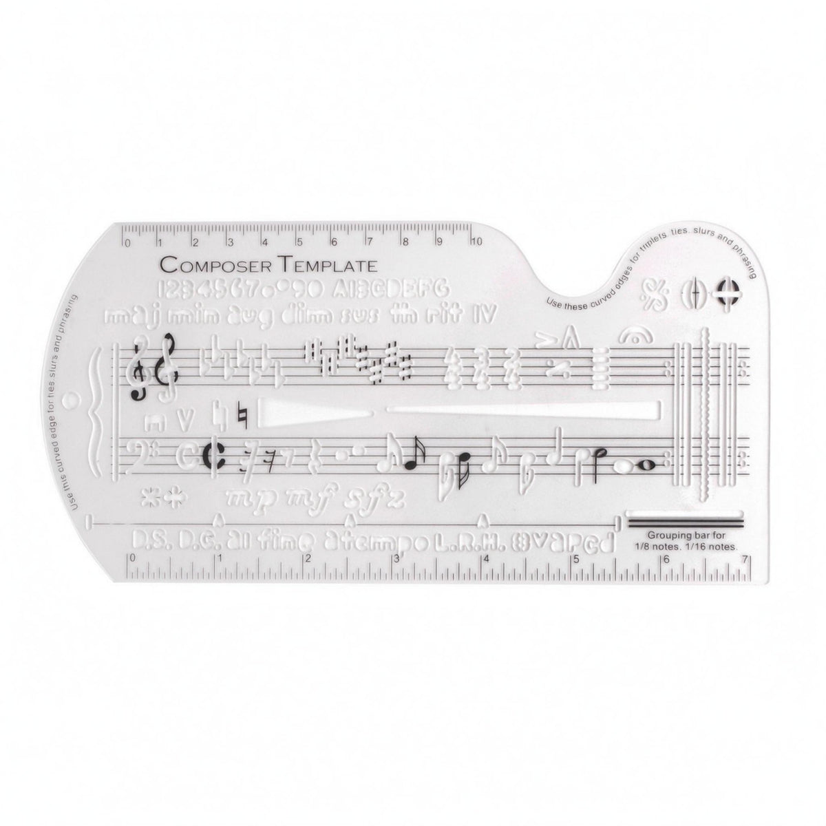 Music Notation Template Ruler Measuring Measurements Musical Symbol Stencil