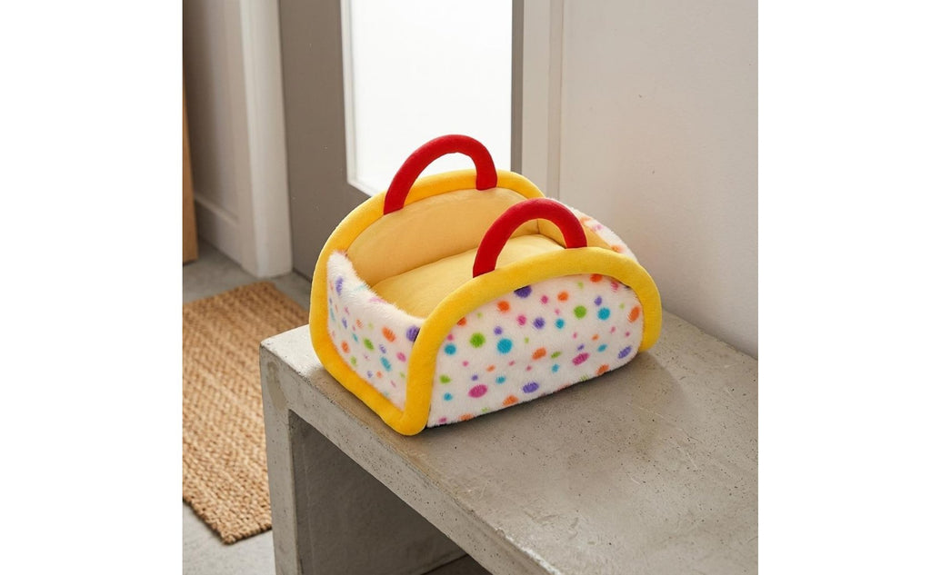 Semi Enclosed Pet Bed Year-Round Portable Pet Bed Warm for Car, Small Dogs