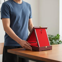 Wooden Medal Display Box Easel Back Stand Awards Display Frame for Office Decor