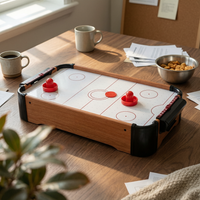 Tabletop Air Hockey Game 2-Player Wood-Look Air Hockey Table Easy to Set Up