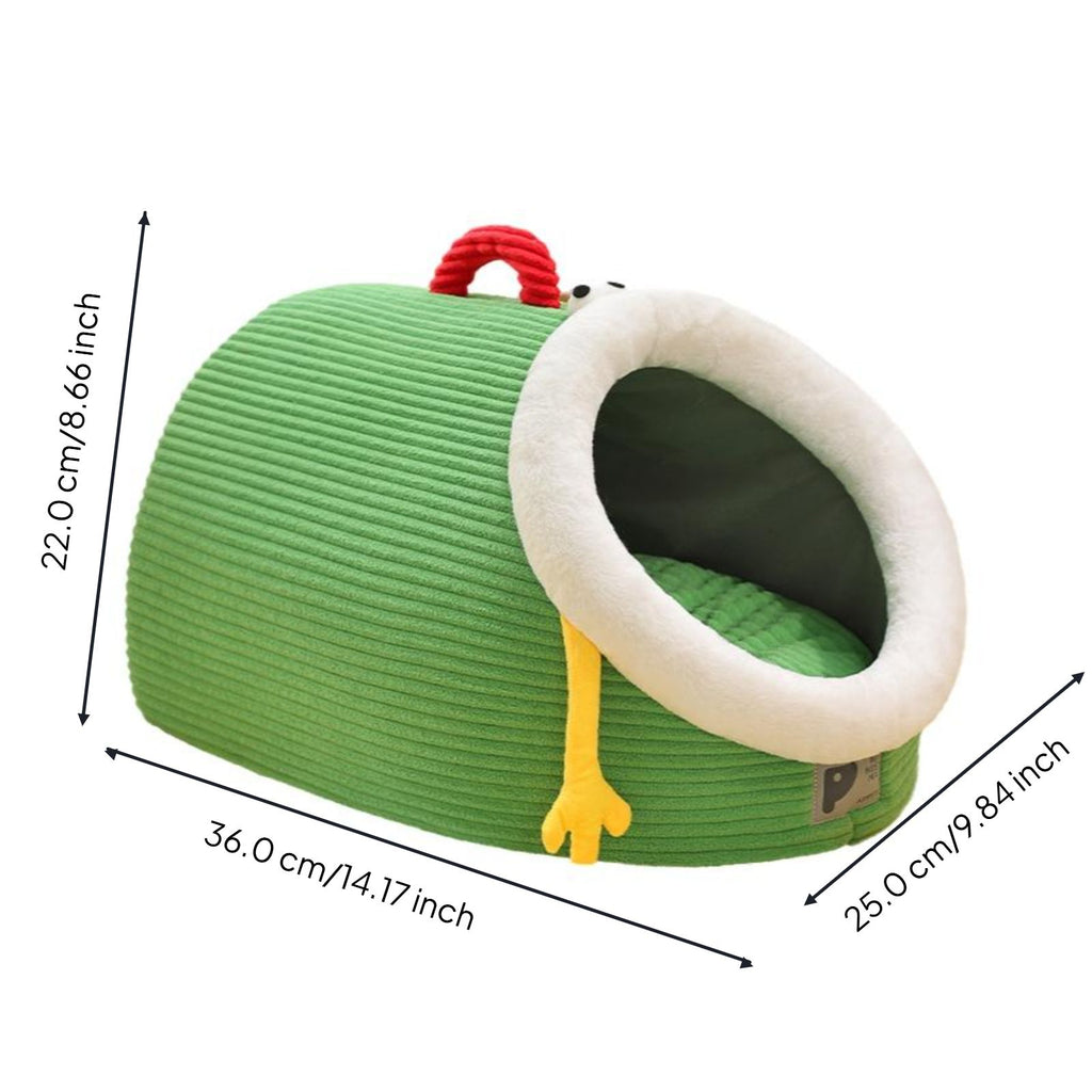 Washable semi-enclosed cat bed
