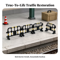 4 Pieces Road Barrier Piece Wide Base Model Road Barrier Realistic Detail