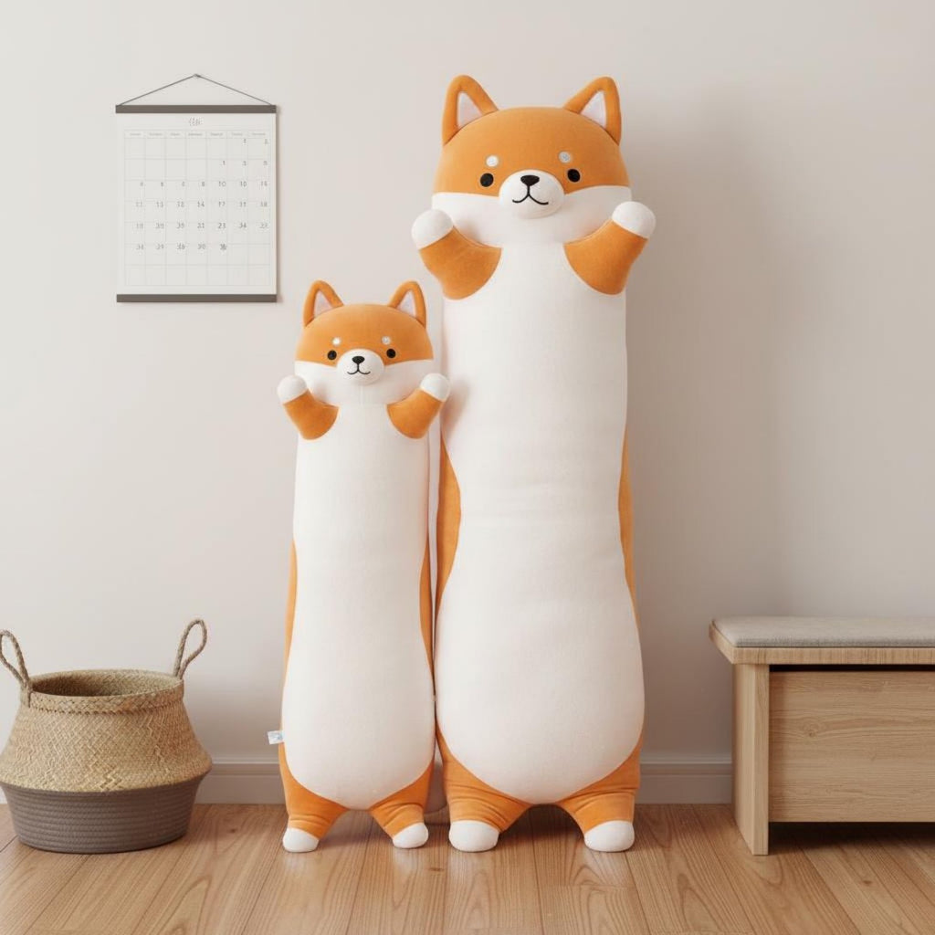 Japanese Dog Breed Cushy Soft and Soft Long Canine Body Pillow Textile Animal Stuffed Toy for Bedroom