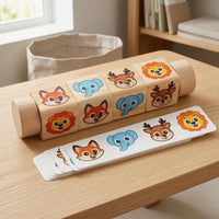 Cube Block Matcher Smooth Wooden Rotating Puzzle Toy Hands-on for Children