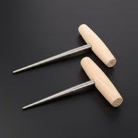 2 Pieces Bridge Peg Reamer Wooden Handle Guitar Bridge Peg Reamer Metal Shaft