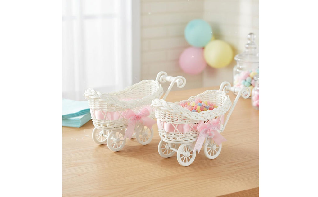 2 Pieces Baby Carriage Candy Holder Lightweight Party Decoration Even Surface