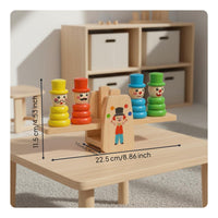 Wooden Clown Balance Scale Develops Hand-Eye Coordination for Preschoolers