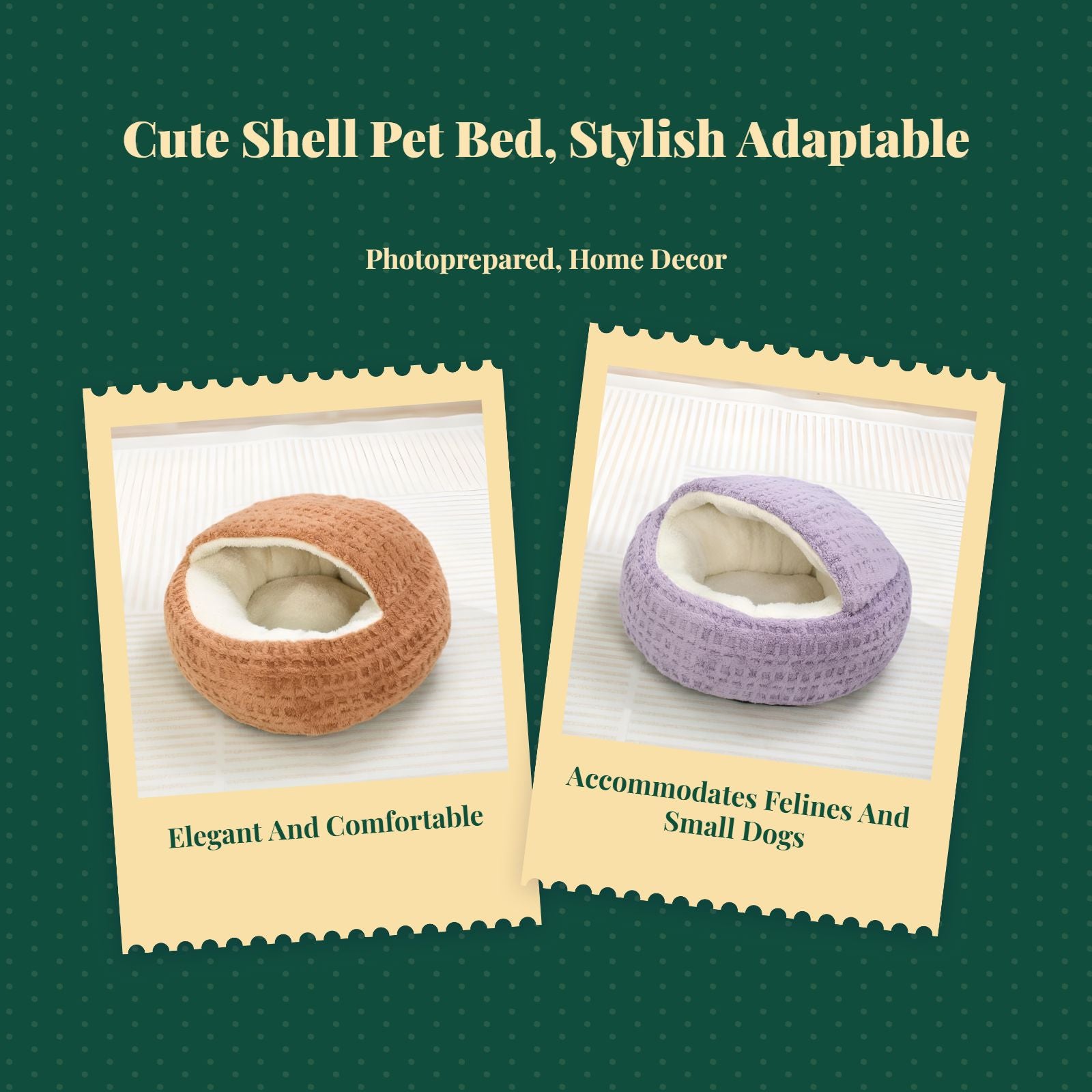 Plush semi-enclosed cat bed, warm, non-slip base, indoor use