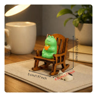 3 Pieces Frog Rocking Chair Ornament Cute House Decoration Stress Relief