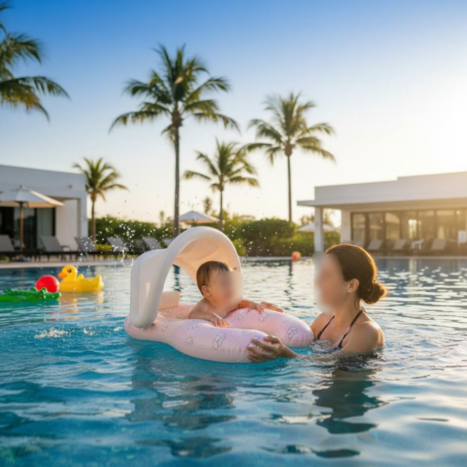 Mother Child Inflatable Sun Shade Mommy and Baby Inflatable Easy to Inflate