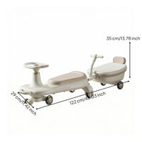 Twisted Push-Along Car Detachable Backrest Child Vehicle Neutral Colors