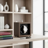 Walnut Wood Watch Winder Two-Way Rotation Automatic Watch Winder Timepiece Storage 5 Speed Settings Universal Serial Bus Powered