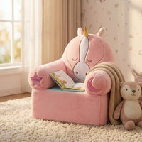 Plush-Like Kids Sofa Removable Washable Cover Cartoon Creature Sofa Armrest