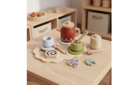 Wooden Tea Set Simulation Design Children's Toy Water-Based Paint for Toddlers