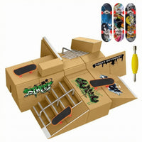 Finger Skateboard Training Park Graffiti Style Miniature Sports Set