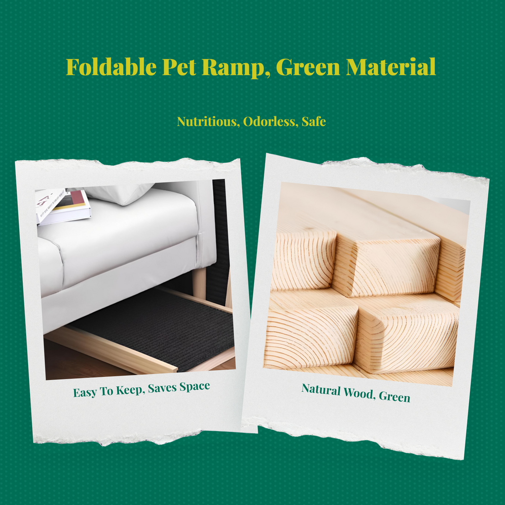Foldable wooden pet stairs, non-slip