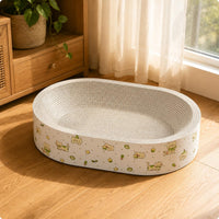 Feline Scratcher Bed Raised Wall Feline Lounging Nest Layered Scratching Surface