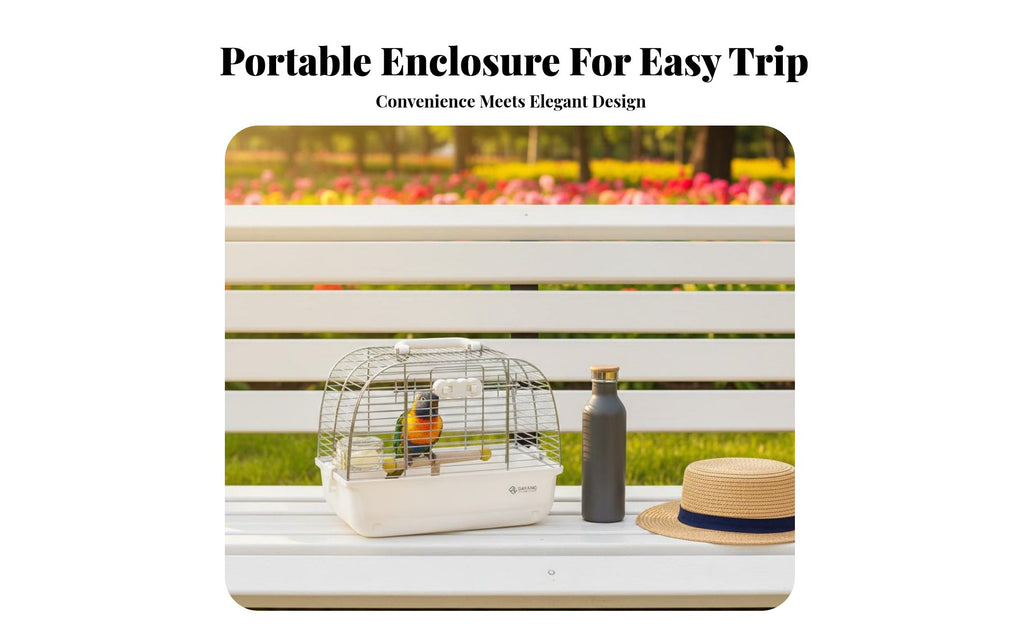 Parrot Outing Enclosure Sturdy Portable Bird Travel Enclosure Deep Base Tray