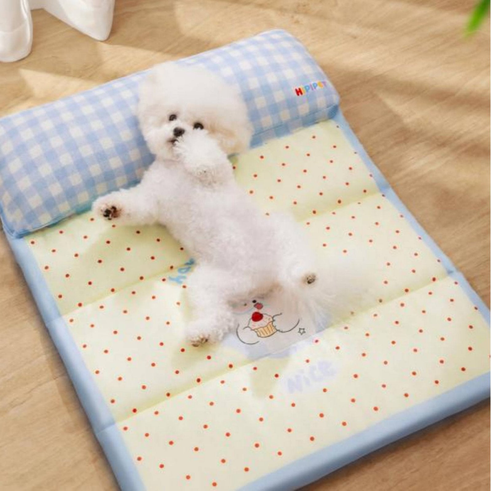 Foldable Pet Mat with Pillow Easy to Clean Waterproof Dog Sleeping Pad for Dogs