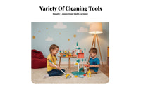 Kids Cleaning Set Pretend Cleaning Tools Realistic Toys Broom and Mop Set for Young Children, Preschoolers