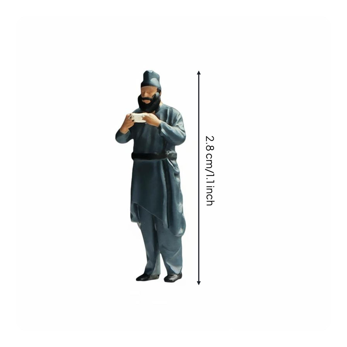 Three Kingdoms Character Model Detailed Craftsmanship 1:64 Scale Historical Figure Hand Painted Diorama Scene Prop for Hobbyists, Dioramas