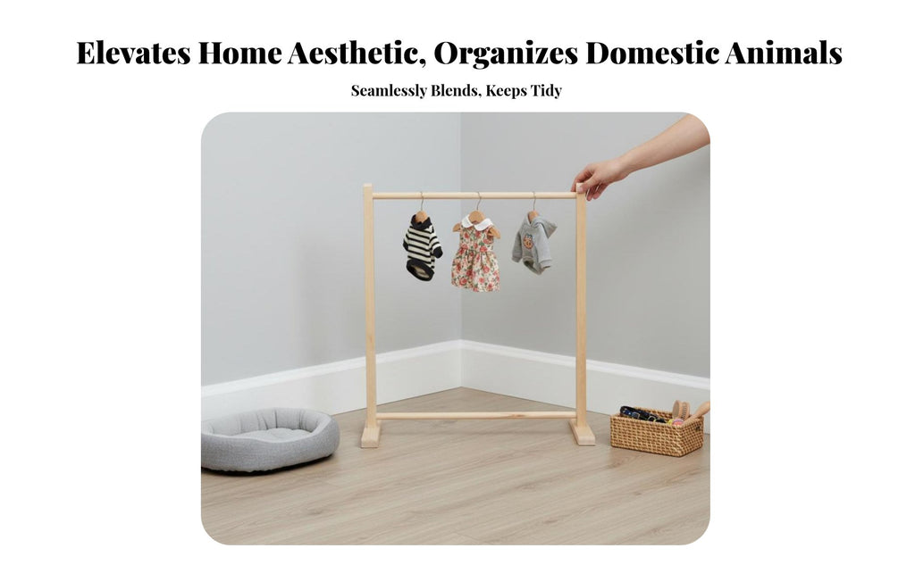 Small Clothes Rack Floor-Standing Miniature A-Shaped Clothing Stand Space-Efficient Size Simple Design for Dog Owners, Bedroom