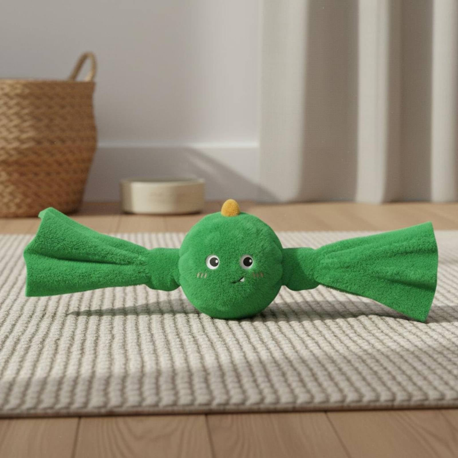 Squeaky Soft Fabric Dog Toy Textured Long Flared Dog Chew Toy