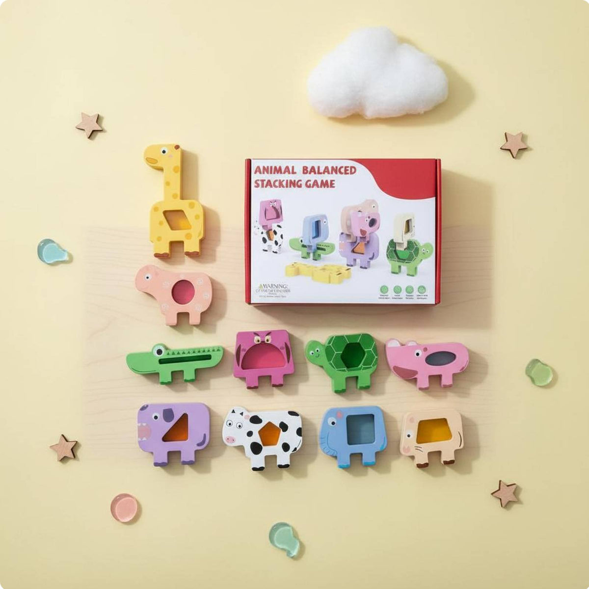 Vehicle Stacking Toy Early Education Balance Stacking Game for Preschoolers