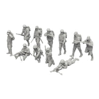 11 Pieces Unpainted Miniature Soldier DIY Painting Resin Soldier Figurine One-Piece Small-Scale Figurine for Model Painters, Hobbyists