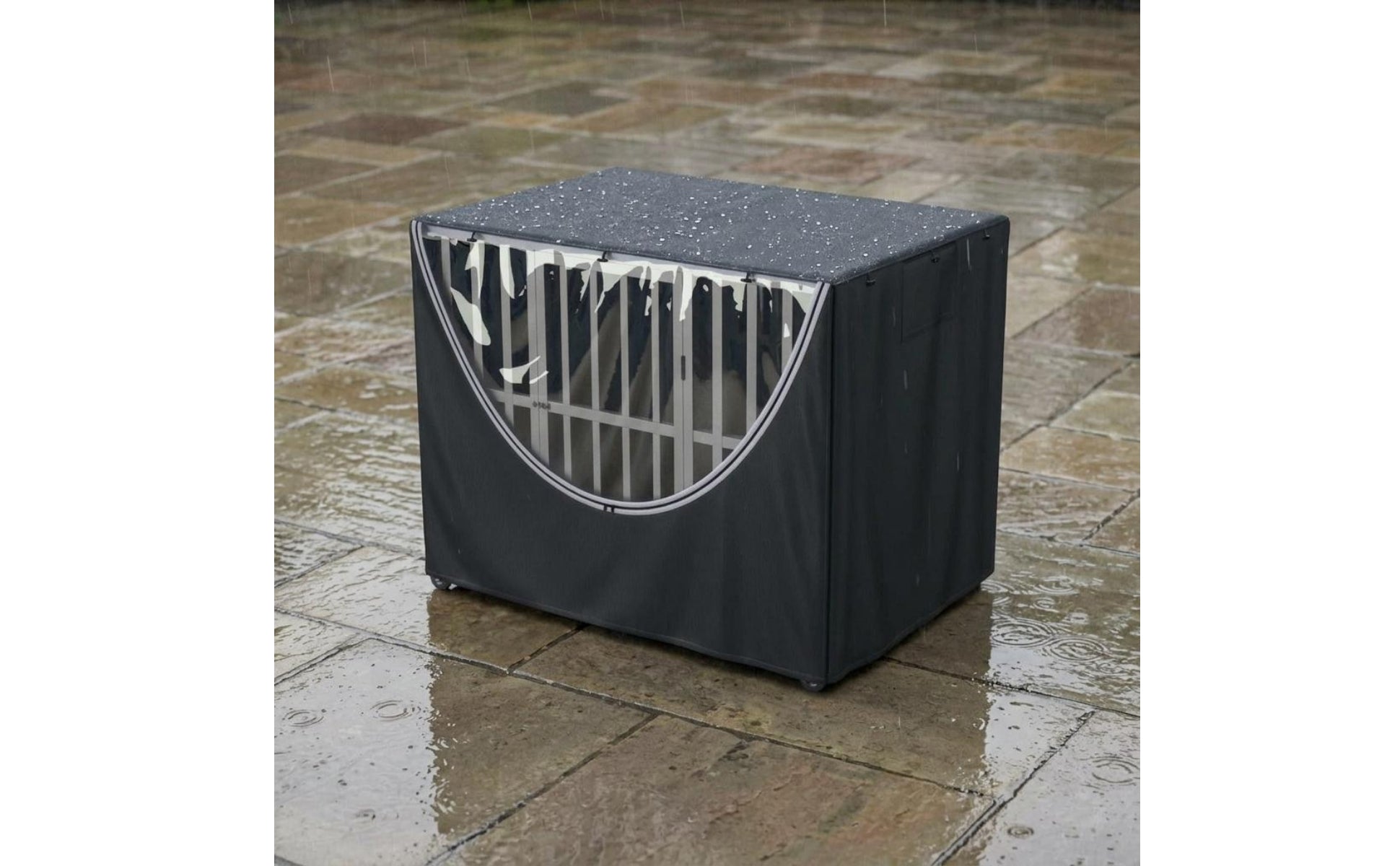 Black Pet Crate Cover Opaque Dog Crate Cover Flat Top