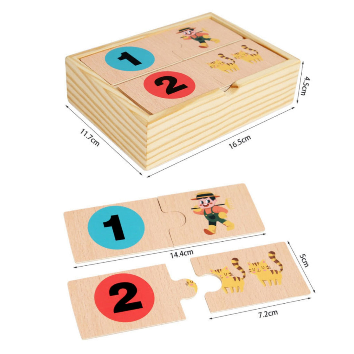 Number Matching Puzzle With Storage Box Wooden Number Matching Board Hand On Learning Child Centered Math Board for Daycare