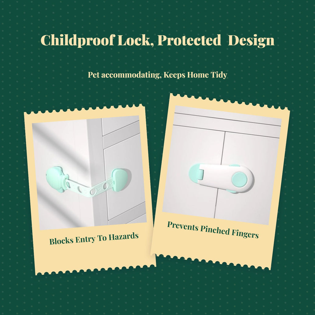 Kid Security Lock, Adjustable Cabinet Drawer Lock, Infant Protection, Screwless, Easy Installation, Multi-Purpose for Doors, Closets, Sliding Cabinets