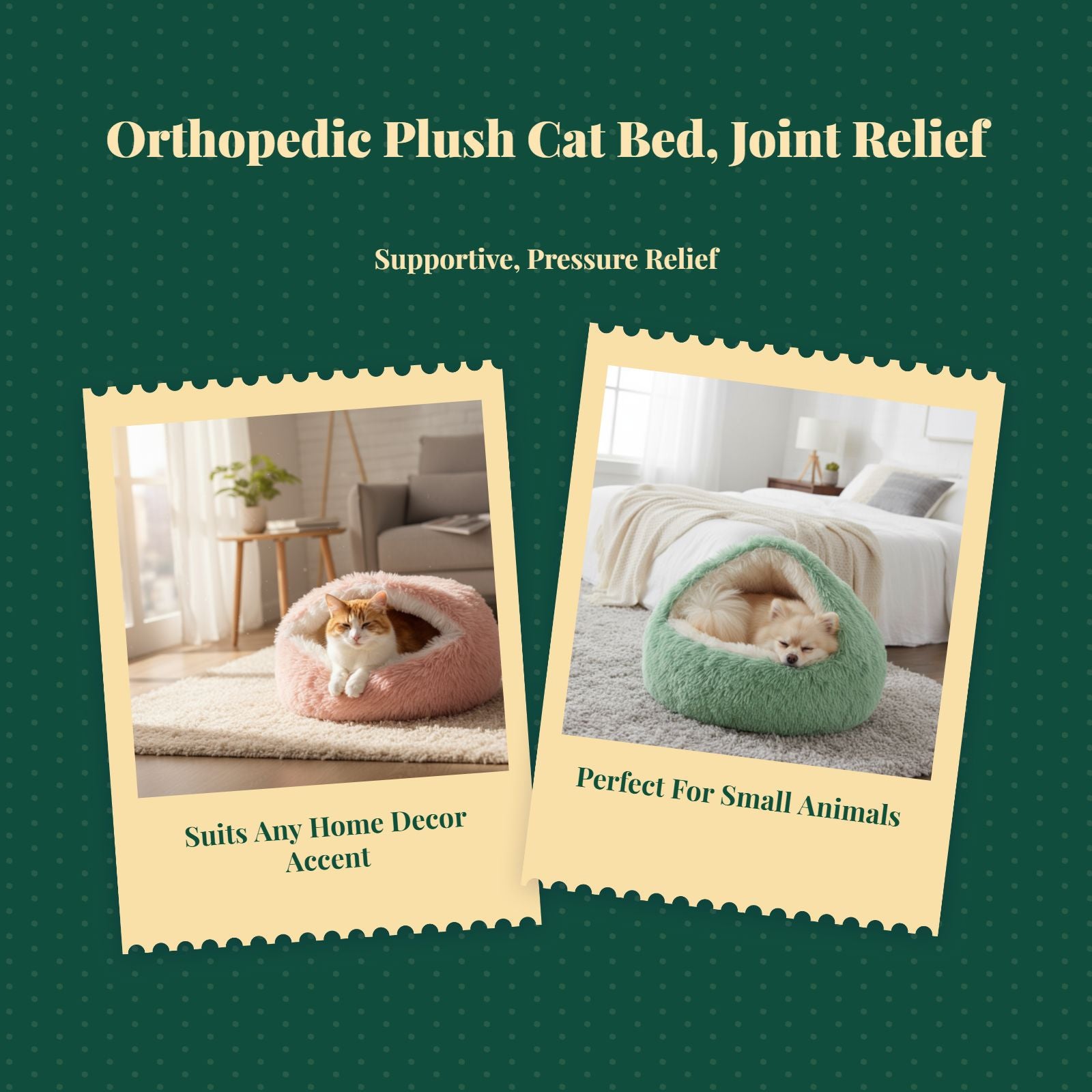 Washable plush cat bed, non-slip