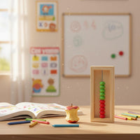 Single-Row Abacus Educational Horizontal Abacus Smooth Sliding Beads Bead Counter Toy for Preschoolers, Classroom
