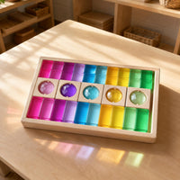 Acrylic Gemstones Assembly Pieces Toy Gem Style Rainbow Acrylic Blocks Fine Motor Skills Kids Play Item for Children