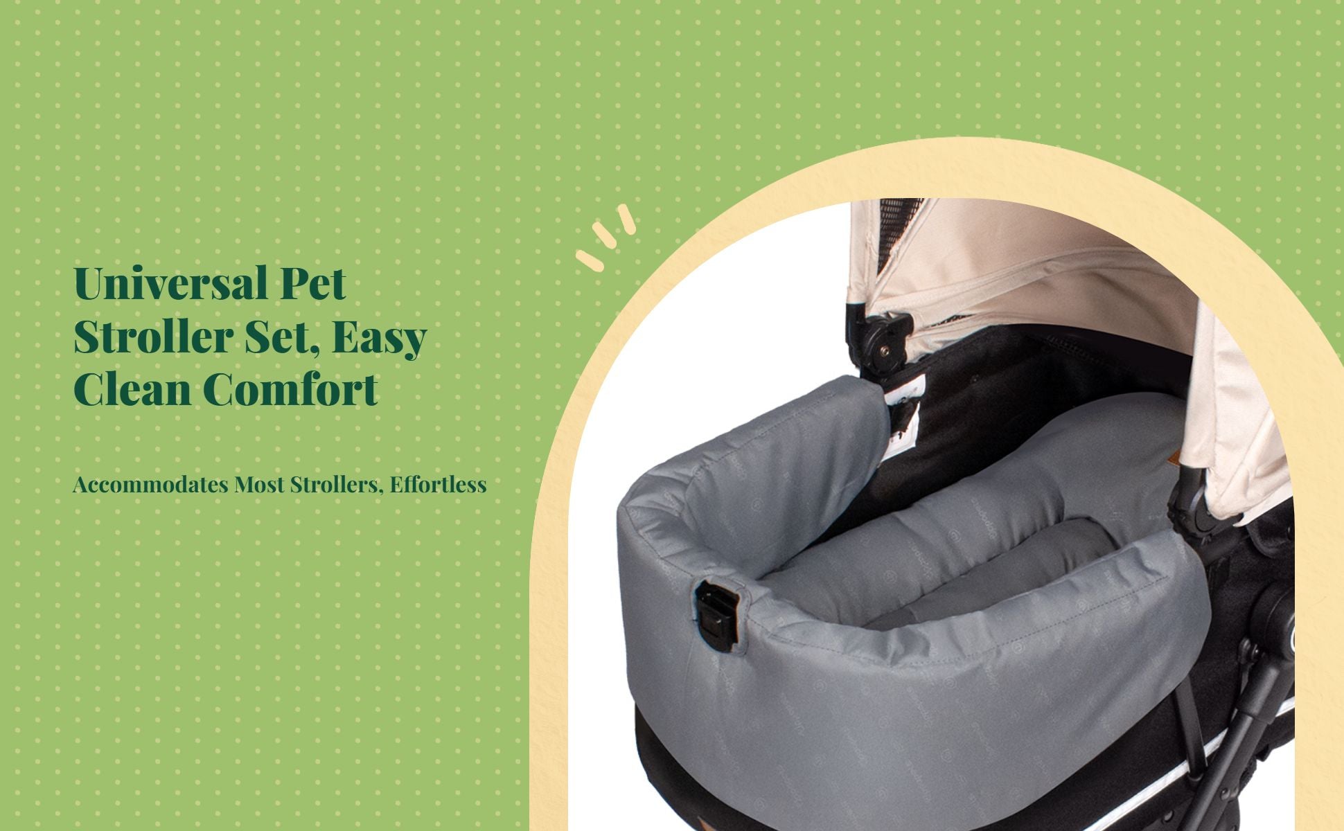 Removable, washable pet stroller mat