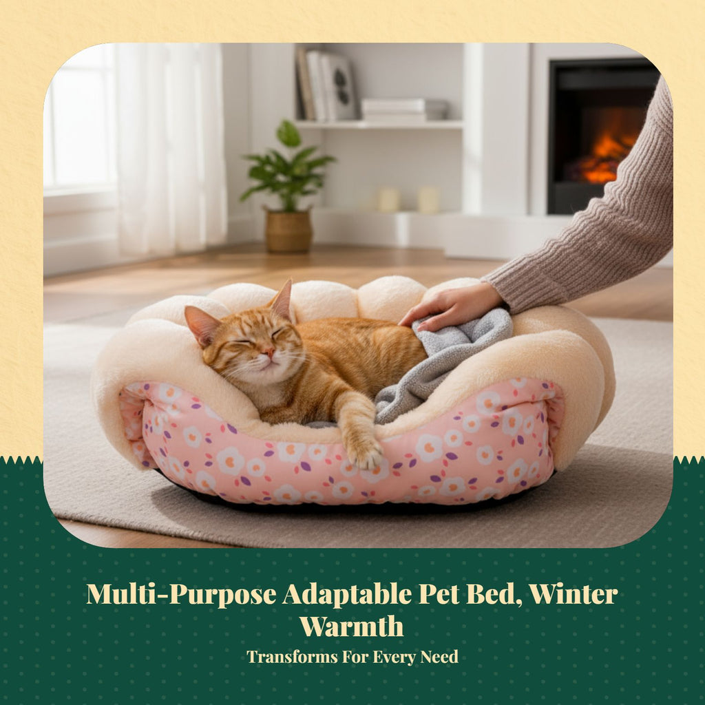 Cat Bed, Cozy Plush Sofa, Enclosed Dog Bed, Removable Pad