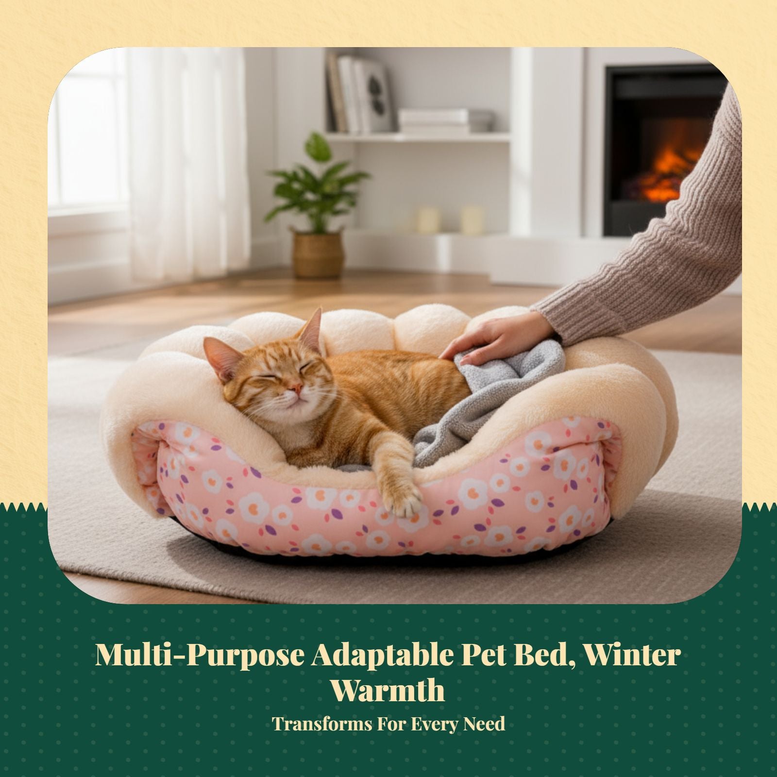 Cat Bed, Cozy Plush Sofa, Enclosed Dog Bed, Removable Pad