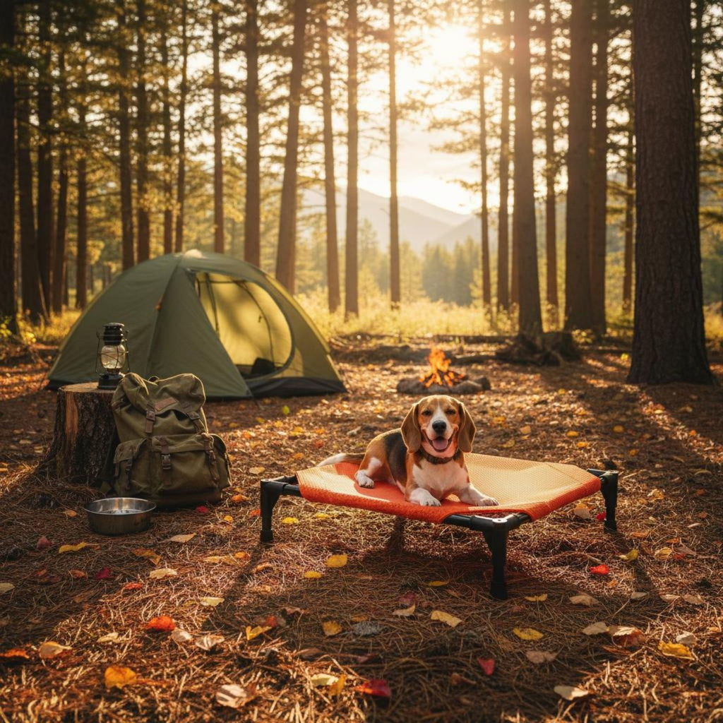 Elevated Dog Bed Foldable Raised Pet Cot Weather Resistant for Camping, Travel