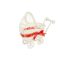 Carriage-styleStyle Woven Basket White Stroller Shaped Basket Portable