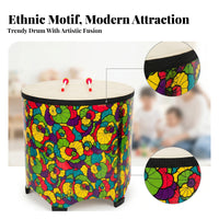 Rhythm Drum Rhythm Percussion Instrument Clear Sound Colored Wooden Rawhide Drum for Classroom