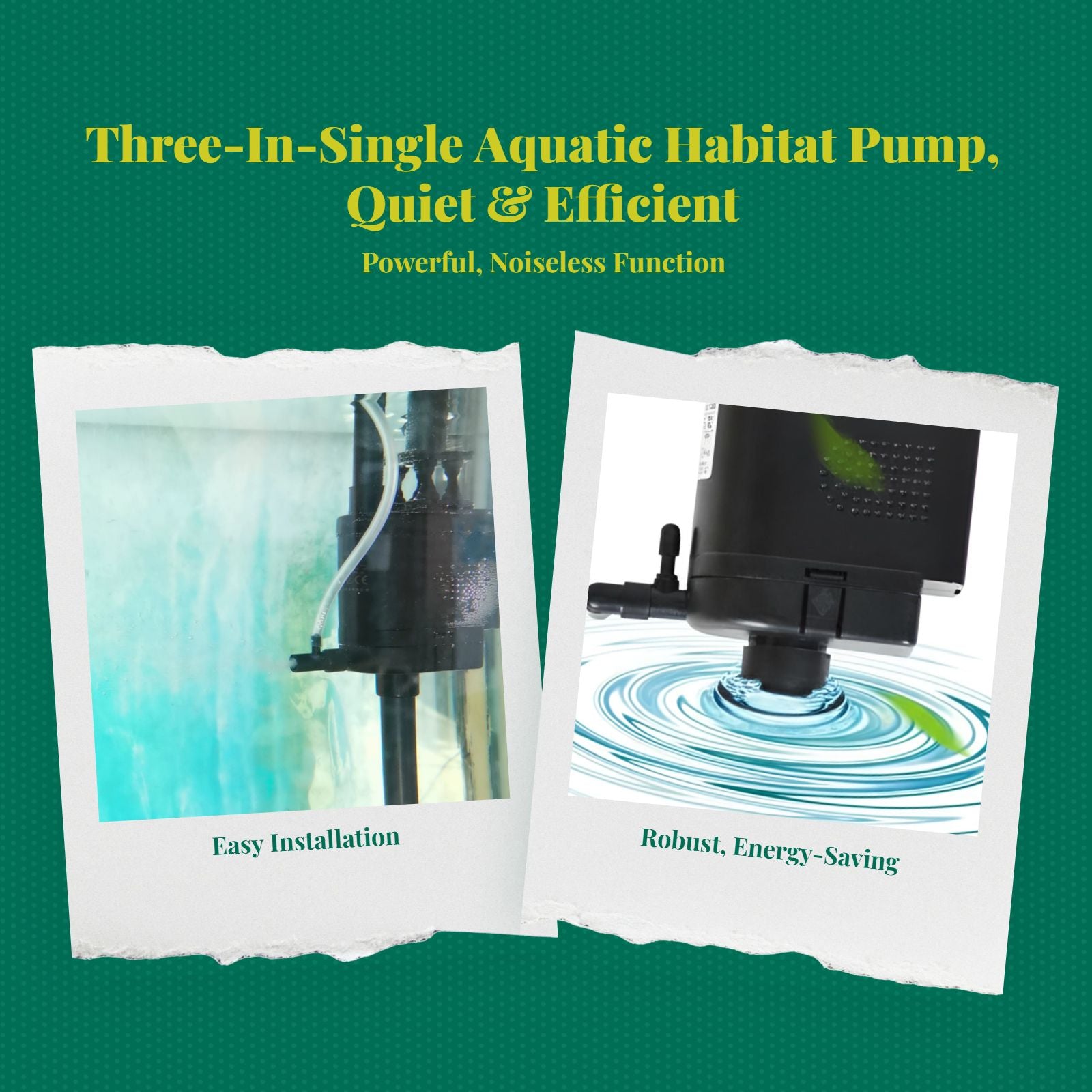 Three-in-One Aquatic Habitat Aeration Pump, tri-flow-1000 Replacement, Circulation Strainer, Top Strainer for Large Tanks